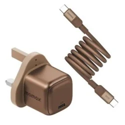 Momax Bundle Set ( 1-Charge 30W 1-Port Gan Charger+ Mag.link 60W Usb -C To Usb -C Magnetic Cable ) - Gold